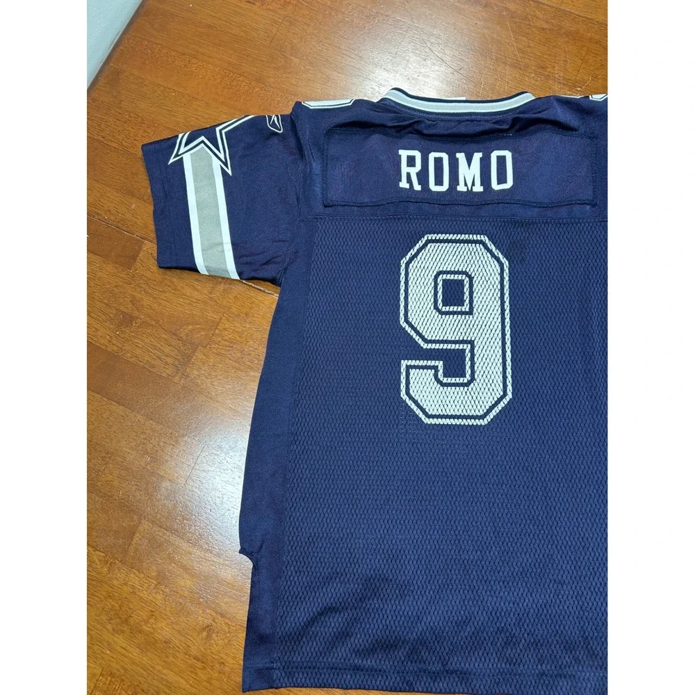 Reebok Tony Romo Dallas Cowboys Jersey Youth M Navy Blue NFL Football #9